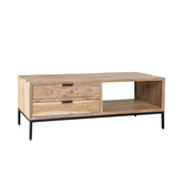 Nordic - Table basse - acacia - naturel - L 120cm - 4 tiroirs - 1 niche