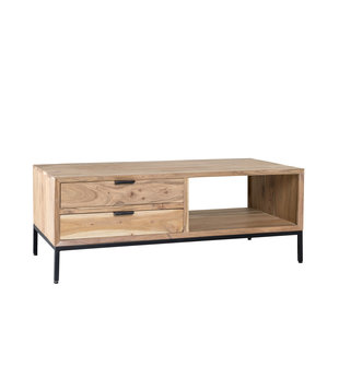 Nordic - Table basse - acacia - naturel - L 120cm - 4 tiroirs - 1 niche