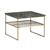 Marble - Table basse - 55cm - marbre - acier laqué - vert - or - carré