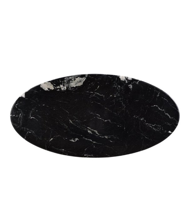 Duverger® Marble - Eettafel - 180cm - marmer - zwart - gecoat staal - ovaal