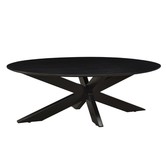 Nordic - Table basse - acacia - noir - ovale - L 130cm - pied araignée - acier laqué
