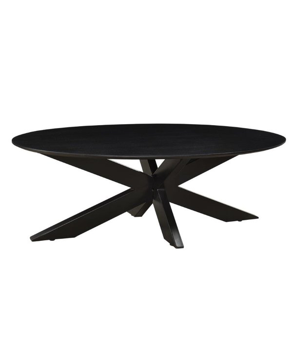 Duverger® Nordic - Table basse - acacia - noir - ovale - L 130cm - pied araignée - acier laqué