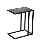 Marble - Table d'appoint - marbre - acier laqué - noir - rectangulaire