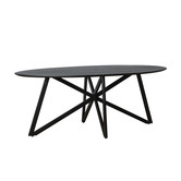 Nordic - Table de salle à manger - acacia - noir - ovale - L 200cm - pieds web - acier laqué