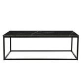 Marble - Table basse - marbre - acier laqué - noir - rectangulaire
