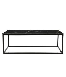 Marble - Table basse - marbre - acier laqué - noir - rectangulaire