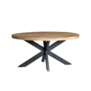 Omerta - Table de salle à manger - ovale - 160cm - mangue - naturel - pied Spider en acier - laqué noir