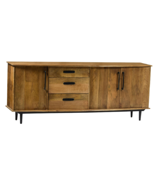 Nostalgic Retro - Sideboard - Mangoholz - braun - 3 Schubladen - 3 Türen - L 200cm