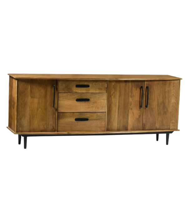 Duverger® Nostalgic retro - Buffet - bois de manguier - marron - 3 tiroirs - 3 portes - L 200cm