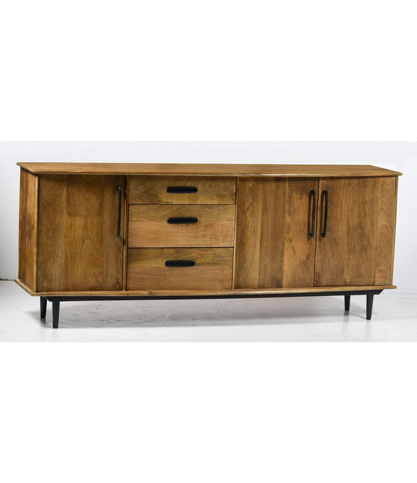 Duverger® Nostalgic retro - Buffet - bois de manguier - marron - 3 tiroirs - 3 portes - L 200cm