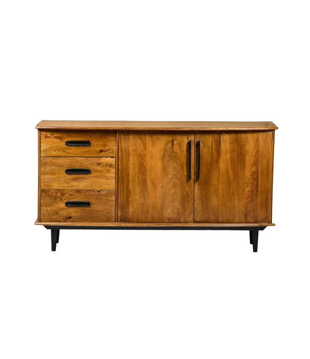 Duverger® Nostalgic retro - Buffet - bois de manguier - marron - 3 tiroirs - 2 portes - L 152cm