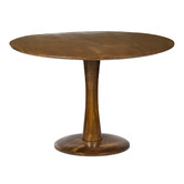 Scandi-design - Table de salle à manger - ronde - 120cm - marron - bois de manguier - solide - pied central