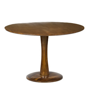 Scandi-design - Eettafel - rond - 120cm - bruin - mangohout - massief - centrale poot