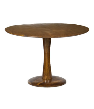 Scandi-design - Table de salle à manger - ronde - 120cm - marron - bois de manguier - solide - pied central