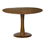 Scandi-design - Table de salle à manger - ronde - 120cm - marron - bois de manguier - solide - pied central