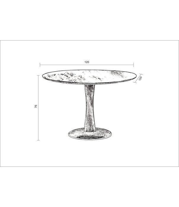 Duverger® Scandi-design - Table de salle à manger - ronde - 120cm - marron - bois de manguier - solide - pied central