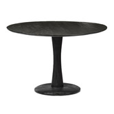 Scandi-Design - Esstisch - rund - 120cm - schwarz - Mangoholz - massiv - zentrales Bein