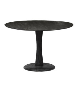 Scandi-Design - Esstisch - rund - 120cm - schwarz - Mangoholz - massiv - zentrales Bein