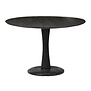 Scandi-design - Eettafel - rond - 120cm - zwart- mangohout - massief - centrale poot