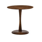 Scandi-design - Salontafel - rond - 50cm - bruin - mangohout - massief - centrale poot