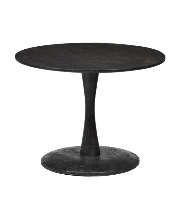 Duverger® Scandi-design - Table basse - ronde - 60cm - noir - bois de manguier - massif - pied central