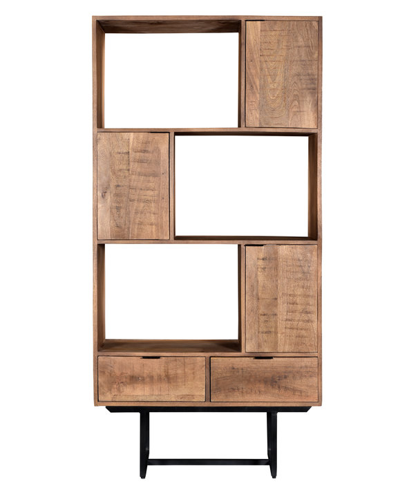 Duverger® Tropical - Buffet - 100cm - 3 portes - 2 tiroirs - 3 niches - bois de manguier - acier