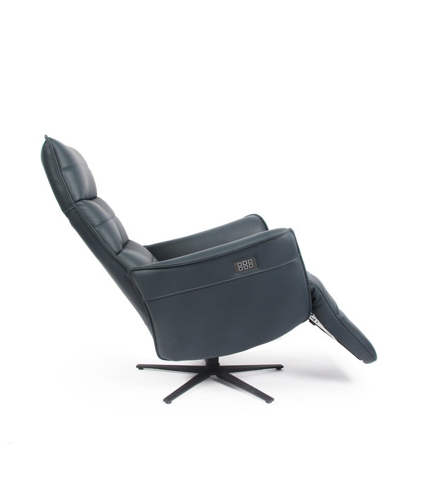 Duverger® Dreamline Iris - Fauteuil de relaxation - cuir - bleu océan - réglable électriquement - avec batterie