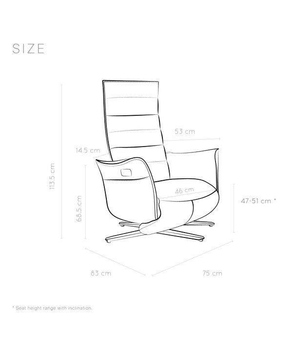 Duverger® Dreamline Iris - Fauteuil de relaxation - cuir - bleu océan - réglable électriquement - avec batterie