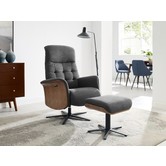 Dreamline James - Fauteuil de relaxation - tissu anthracite - réglable manuellement - ottoman