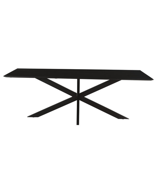 Duverger® Nordic - Eettafel - acacia - zwart - 220cm - rechthoekig - spiderpoot - gecoat staal