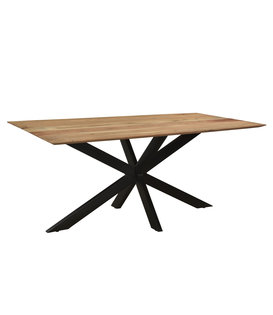 Nordic - Table de salle à manger - acacia - naturel - 160cm - rectangulaire - pied araignée - acier laqué