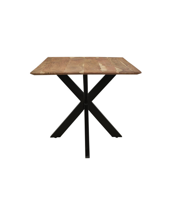 Duverger® Nordic - Table de salle à manger - acacia - naturel - 160cm - rectangulaire - pied araignée - acier laqué