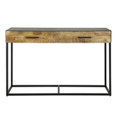 Exotic metal - Sidetable - metaal - 2 lades - massief mangohout