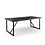 Duverger® Herringbone - Eettafel - zwart - visgraat parket - metalen frame - rechthoek - 160x90
