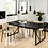Duverger® Herringbone - Eettafel - zwart - visgraat parket - metalen frame - rechthoek - 160x90