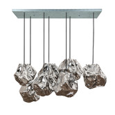 Ice - Hanglamp - mondgeblazen glas - metalen armatuur - 7 lichtpunten