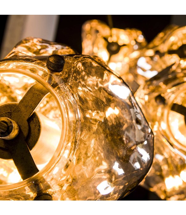 Duverger® Ice - Hanglamp - mondgeblazen glas - metalen armatuur - 5 lichtpunten