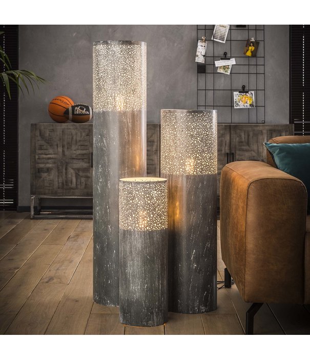 Duverger® Rock Pillar - Vloerlamp - betonlook - cilinder - 90 cm