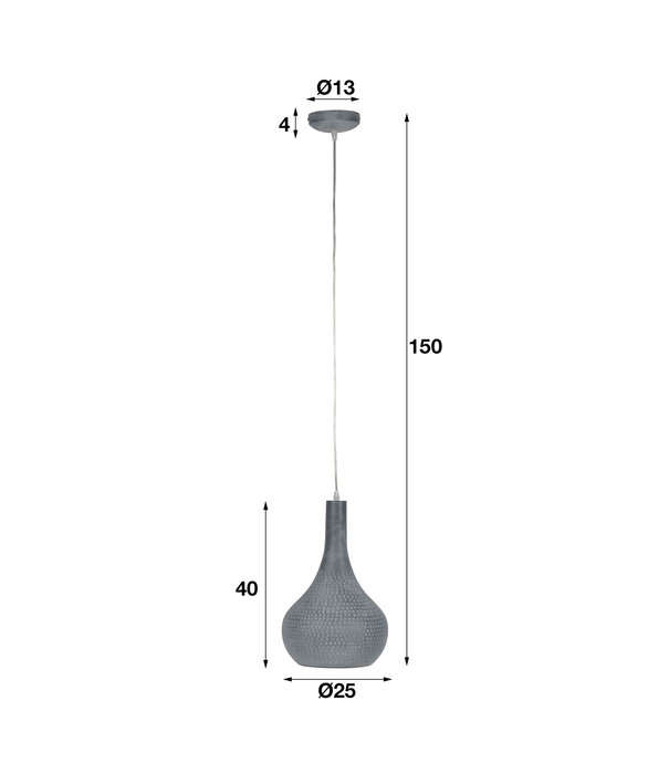 Duverger® Flask Cone - Hanglamp - grijs - metalen kegelvormige kap