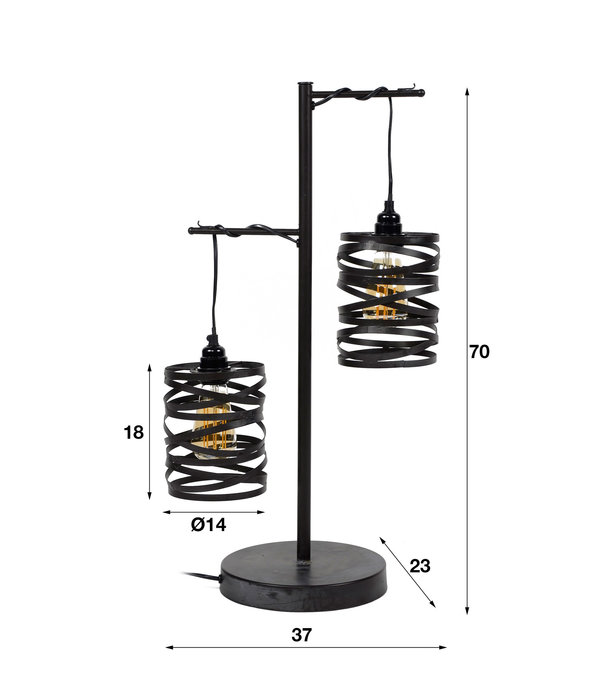 Duverger® Wrapped Metal - Lampe à poser - métal torsadé - 2 points lumineux