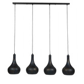 Flask Cone - Lampe suspendue - noir/brun - 4 abat-jours coniques en métal