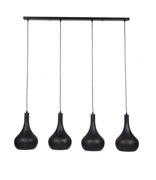 Flask Cone - Lampe suspendue - noir/brun - 4 abat-jours coniques en métal