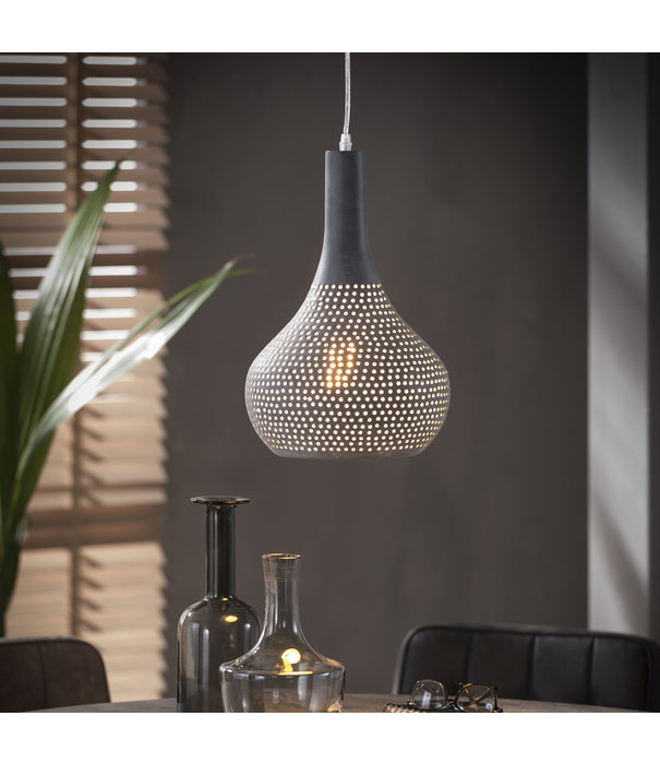 Duverger® Flask Cone - Lampe suspendue - gris - abat-jour conique en métal