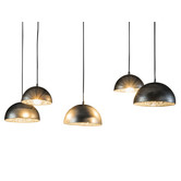 UFO - Hanglamp - silver metal - 5 lampenkappen