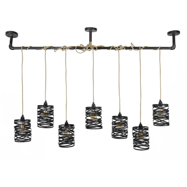 Duverger® Wrapped Metal - Hanglamp - metalen kappen - 7 lichtpunten