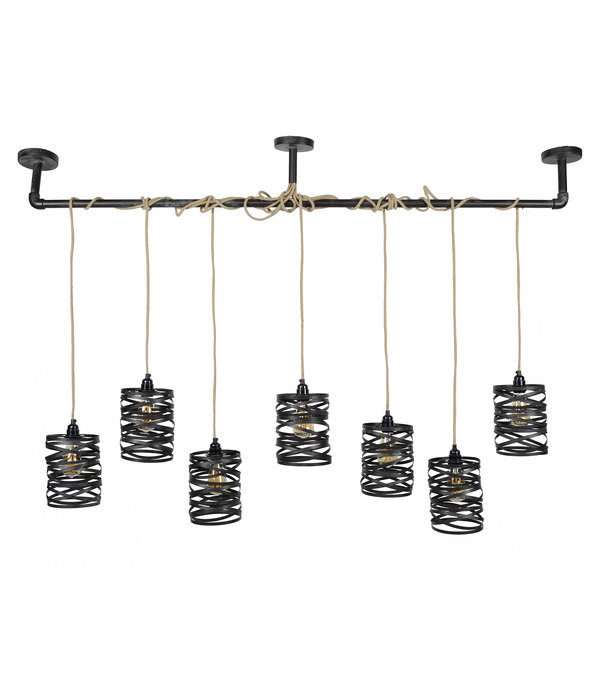 Duverger® Wrapped Metal - Lampe suspendue - abat-jour en métal - 7 lumières