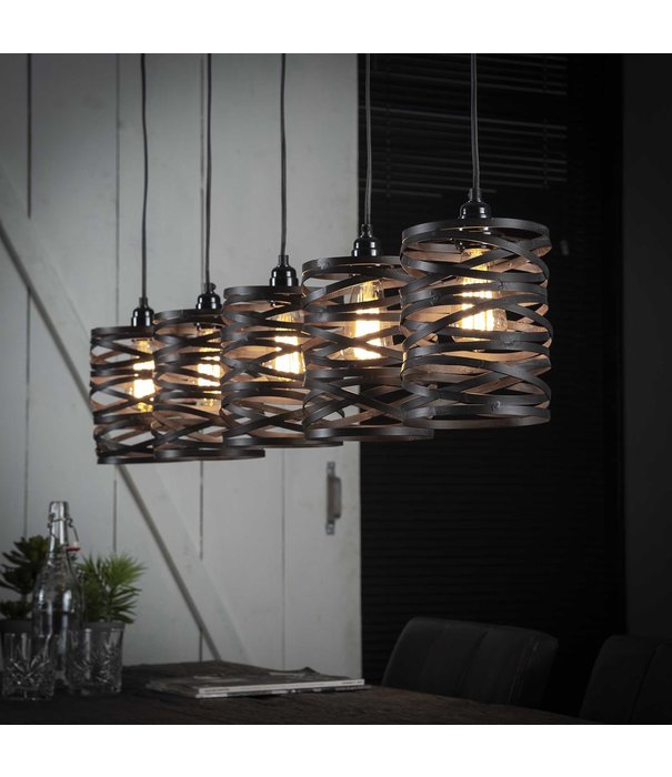 Duverger® Wrapped Metal - Lampe suspendue - abat-jour en métal - 5 lumières