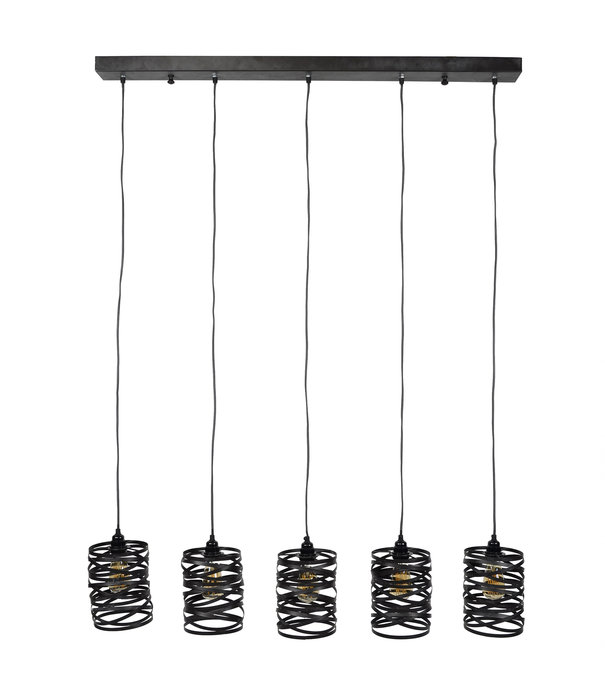 Duverger® Wrapped Metal - Hanglamp - metalen kappen - 5 lichtpunten