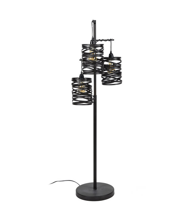 Duverger® Wrapped Metal - Lampadaire - métal torsadé - 3 points lumineux