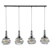 Cocoon - Hanglamp - metalen armatuur - zwart gepoedercoat - 4 lichtpunten